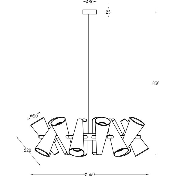 Люстра потолочная Maytoni MOD095PL-14W Giro под лампы 14xGU10 50W