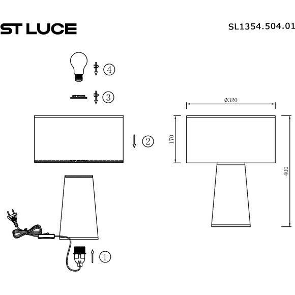 SL1354.504.01 Прикроватная лампа ST-Luce Бежевый/Бежевый, Черный E27 1*40W JACKIE SL1354.504.01 Прикроватная лампа ST-Luce Бежевый/Бежевый, Черный E27 1*40W JACKIE