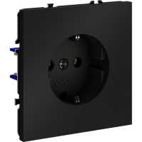 Розетка встраиваемая VOLTUM S70 с заземлением 16А, (черный матовый)