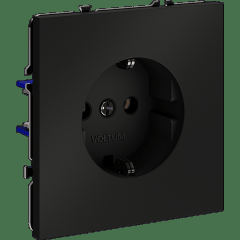 Розетка встраиваемая VOLTUM S70 с заземлением 16А, (черный матовый)