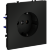 Розетка встраиваемая VOLTUM S70 с заземлением 16А, (черный матовый)