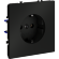 Розетка встраиваемая VOLTUM S70 с заземлением 16А, (черный матовый)