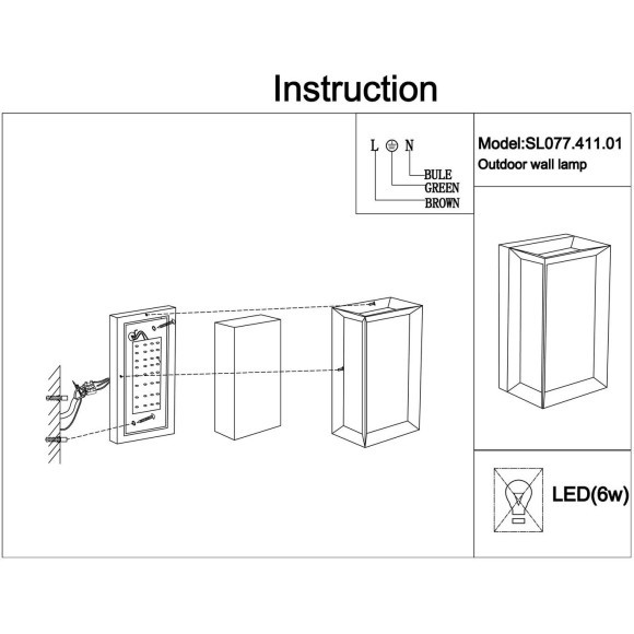SL077.411.01 Светильник уличный настенный ST-Luce Черный/Белый LED 1*6W 3000K CUBISTA