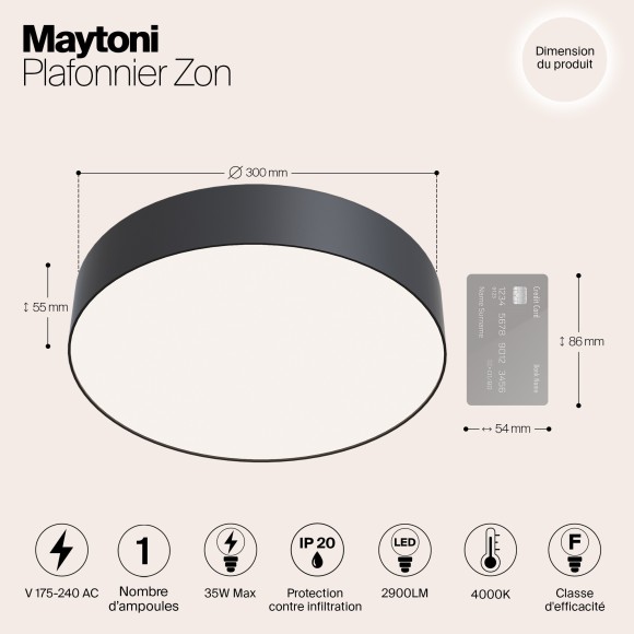 Накладной потолочный светильник Maytoni C032CL-L43B4K Zon светодиодный LED 35W Накладной потолочный светильник Maytoni C032CL-L43B4K Zon светодиодный LED 35W