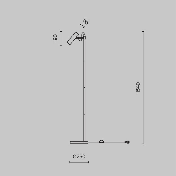 Торшер с выключателем Bansky MOD129FL-01W