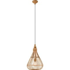 49772 Подвес AMSFIELD, 1х60W(E27), Ø350, H1100, сталь, коричневый/дерево(бамбук), коричневый