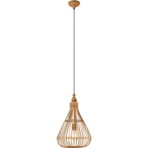 49772 Подвес AMSFIELD, 1х60W(E27), Ø350, H1100, сталь, коричневый/дерево(бамбук), коричневый
