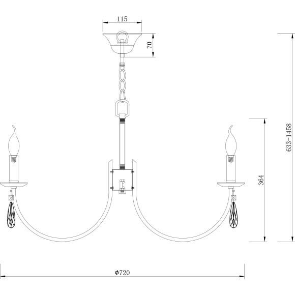 Люстра подвесная Freya FR1006PL-08N Forte под лампы 8xE14 40W
