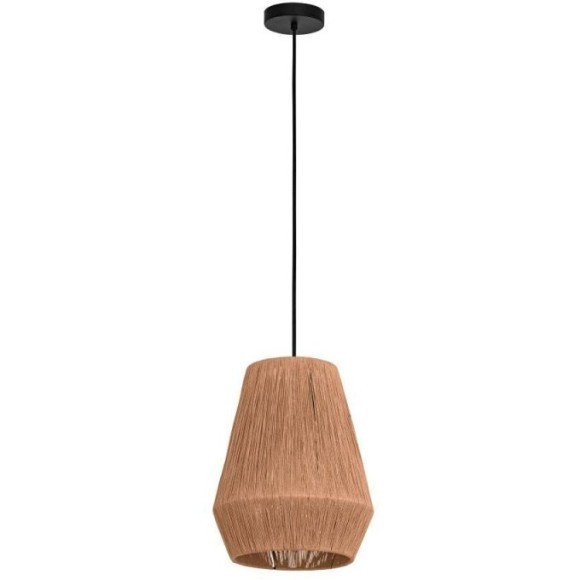 43785 Подвесной потолочный светильник (люстра) ALDERNEY, 1Х40W, E27, H1100, ?300, сталь, черный/текстильная нить, натуральный