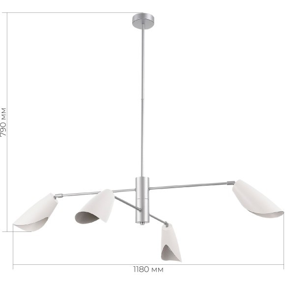 SLE1254-103-04 Светильник подвесной Серебристый/Белый E14 4*60W ALTON SLE1254-103-04 Светильник подвесной Серебристый/Белый E14 4*60W ALTON