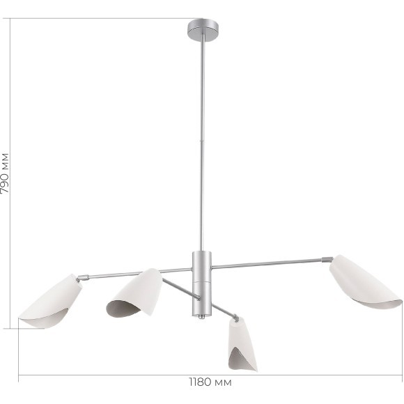 SLE1254-103-04 Светильник подвесной Серебристый/Белый E14 4*60W ALTON SLE1254-103-04 Светильник подвесной Серебристый/Белый E14 4*60W ALTON