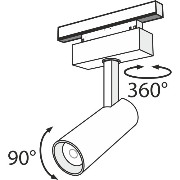 TR019-2-10W3K-B Трековый магнитный светодиодный светильник Maytoni Gravity CRI90+ 3000К 850Лм 24° 9Вт