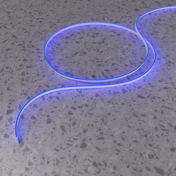 Гибкий неон 10x4 24В 9,6 Вт/м Blue IP67 5м 432041