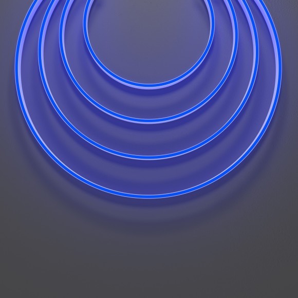 Гибкий неон 10x4 24В 9,6 Вт/м Blue IP67 5м 432041