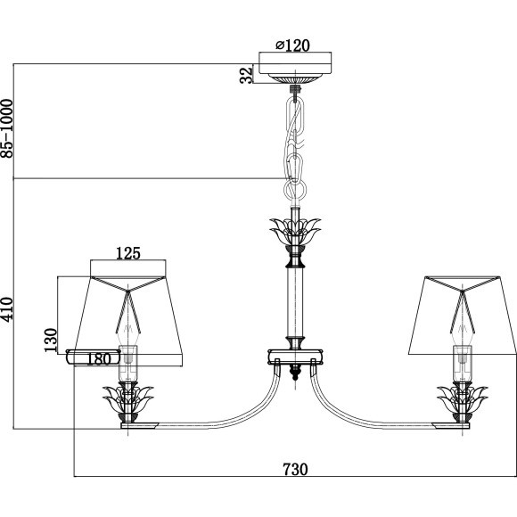 Люстра подвесная Maytoni H003PL-06MG Barbara под лампы 6xE14 40W