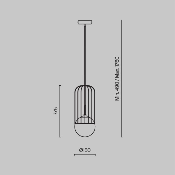 Подвесной светильник шар Maytoni P362PL-01G