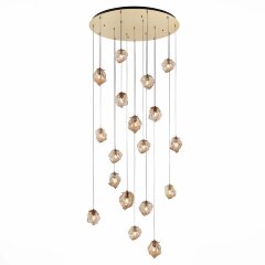 SL1175.303.18 Светильник подвесной ST-Luce Латунь/Янтарный E14 18*40W PORTICI SL1175.303.18 Светильник подвесной ST-Luce Латунь/Янтарный E14 18*40W PORTICI