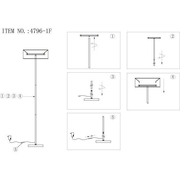 Напольный торшер черный светодиодный от Favourite 4796-1F
