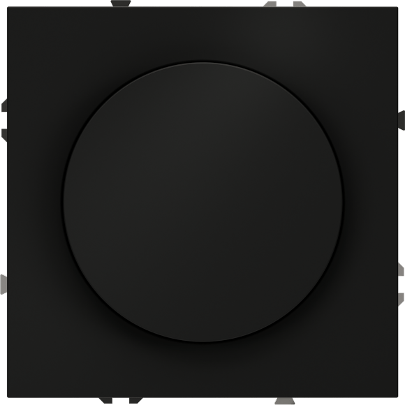 Светорегулятор встраиваемый VOLTUM S70 поворотно-нажимной 600 Вт, (черный матовый)