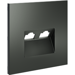 Накладка для розетки компьютерной двойной RJ45+RJ45 кат.6, S70 (титан)