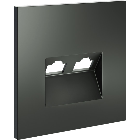 Накладка для розетки компьютерной двойной RJ45+RJ45 кат.6, S70 (титан)