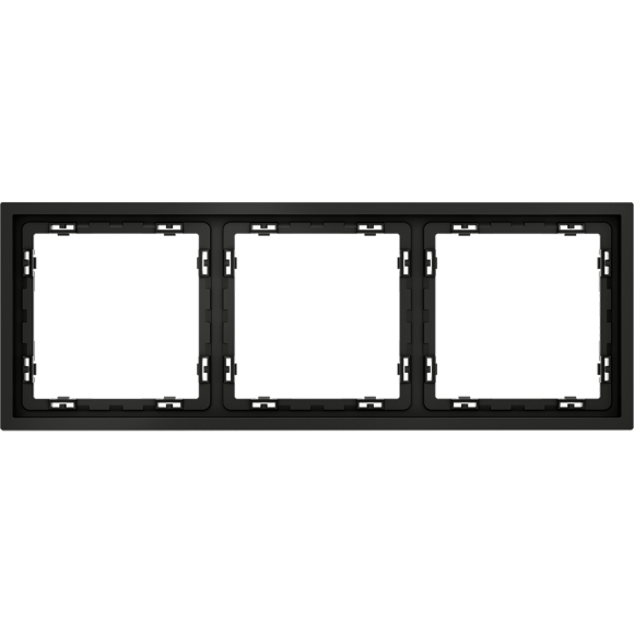 Рамка пластиковая VOLTUM S70 на 3 поста, (черный матовый)