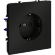 Розетка встраиваемая VOLTUM S70 с заземлением и защитными шторками, 16А, (черный матовый)