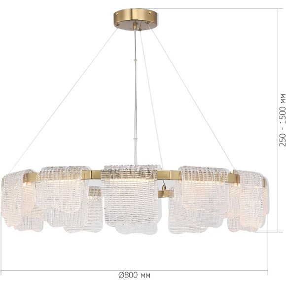 SL6021.203.66 Светильник подвесной ST-Luce золотистый/прозрачный LED 1*66W 4000K VOILE SL6021.203.66 Светильник подвесной ST-Luce золотистый/прозрачный LED 1*66W 4000K VOILE