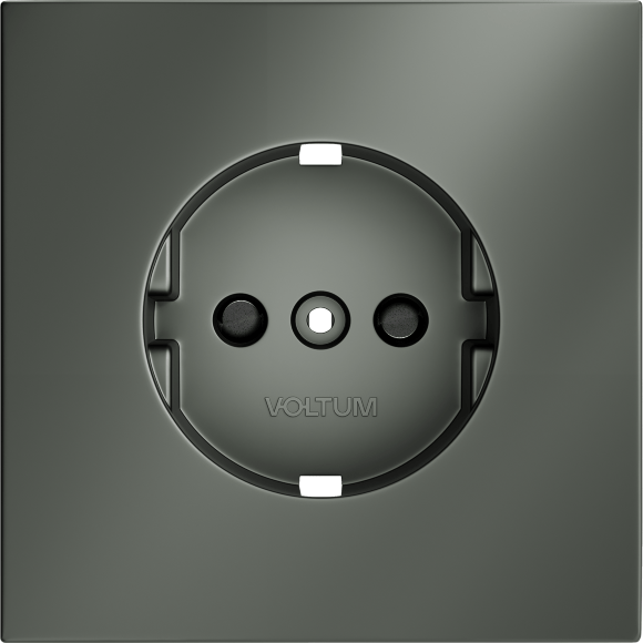 Накладка для розетки с заземлением и защитными шторками, S70 (титан)