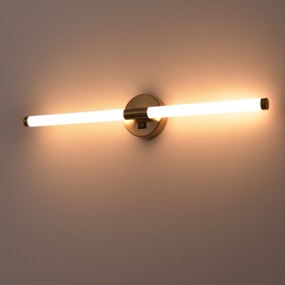 Lightstar Noce 201021 Латунная светодиодная подсветка для картин и зеркал шириной 61см, с выключателем на корпусе и CCT переключением цветности на драйвере, 14Вт 3000;4000;6000К 830Лм CRI90