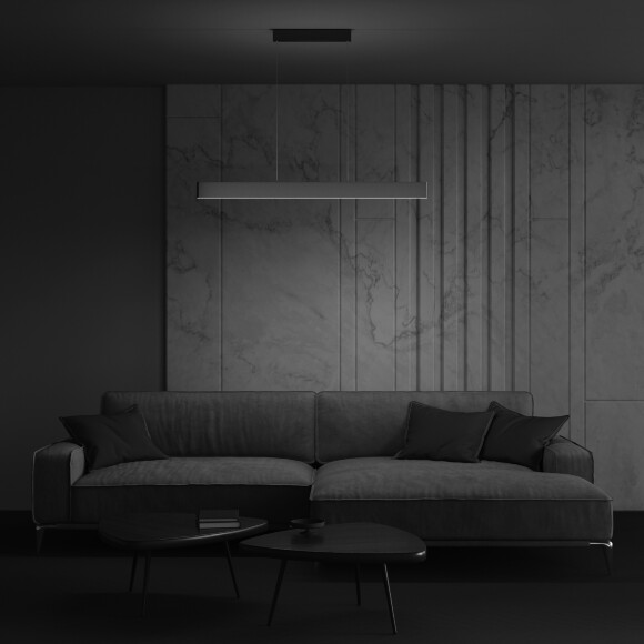 Линейный подвесной светильник Maytoni Step P010PL-L30G4K LED 30Вт 4000K 2200Лм 120° CRI80 золотой матовый металлический корпус, макс. высота 1185 мм, двойной свет (вниз основной + вверх)