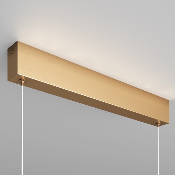 Линейный подвесной светильник Maytoni Step P010PL-L30G4K LED 30Вт 4000K 2200Лм 120° CRI80 золотой матовый металлический корпус, макс. высота 1185 мм, двойной свет (вниз основной + вверх)
