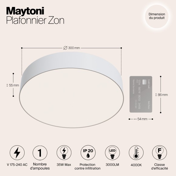 Накладной потолочный светильник Maytoni C032CL-L43W4K Zon светодиодный LED 35W