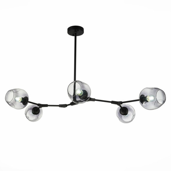 SLE154843-05 Светильник подвесной Черный/Дымчатый E27 5*40W RAMETTO SLE154843-05 Светильник подвесной Черный/Дымчатый E27 5*40W RAMETTO