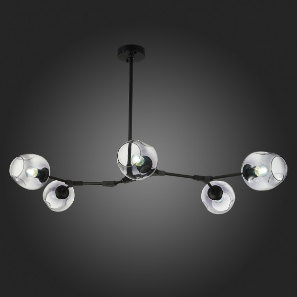 SLE154843-05 Светильник подвесной Черный/Дымчатый E27 5*40W RAMETTO SLE154843-05 Светильник подвесной Черный/Дымчатый E27 5*40W RAMETTO