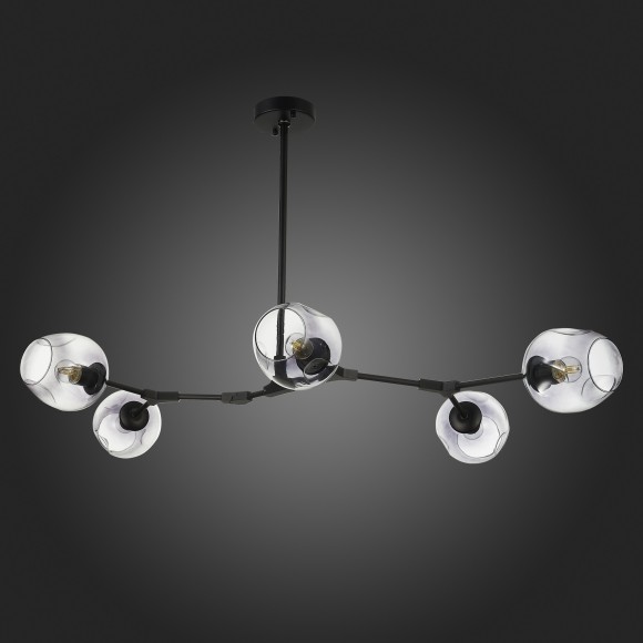 SLE154843-05 Светильник подвесной Черный/Дымчатый E27 5*40W RAMETTO SLE154843-05 Светильник подвесной Черный/Дымчатый E27 5*40W RAMETTO