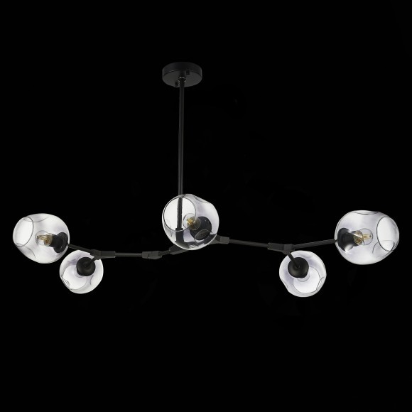 SLE154843-05 Светильник подвесной Черный/Дымчатый E27 5*40W RAMETTO SLE154843-05 Светильник подвесной Черный/Дымчатый E27 5*40W RAMETTO