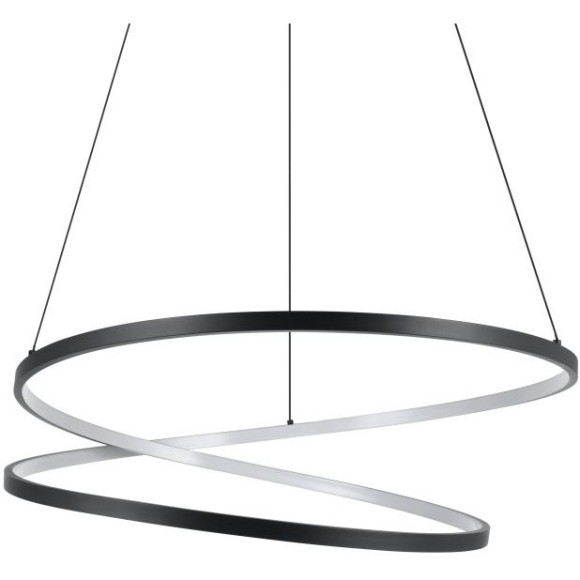 Eglo Ruotale 901138 Подвесной LED-светильник люстра хай-тек, 42 Вт, 3000К, 5000 лм, CRI90, 220В, черный металл и белый акрил, диаметр 700 мм, макс. высота 1500 мм