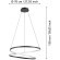 Eglo Ruotale 901138 Подвесной LED-светильник люстра хай-тек, 42 Вт, 3000К, 5000 лм, CRI90, 220В, черный металл и белый акрил, диаметр 700 мм, макс. высота 1500 мм