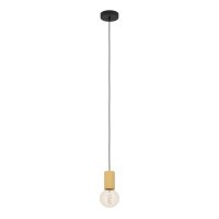 900801 Подвесной светильник (люстра) POZUETA 1, 1X40W (E27), H1100, ?65, сталь, дерево, черный, коричневый