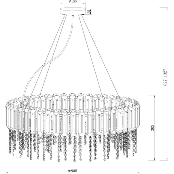 Подвесная люстра хрустальная Hail MOD097PL-12CH Подвесная люстра хрустальная Hail MOD097PL-12CH