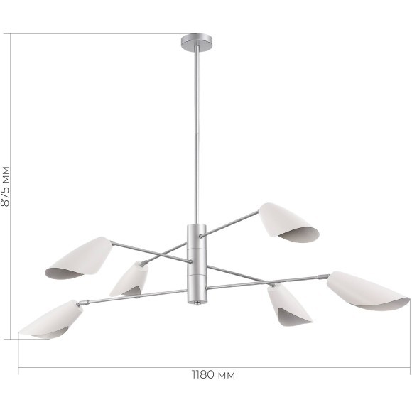 SLE1254-103-06 Светильник подвесной Серебристый/Белый E14 6*60W ALTON SLE1254-103-06 Светильник подвесной Серебристый/Белый E14 6*60W ALTON