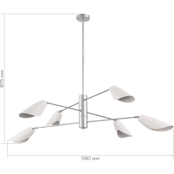 SLE1254-103-06 Светильник подвесной Серебристый/Белый E14 6*60W ALTON SLE1254-103-06 Светильник подвесной Серебристый/Белый E14 6*60W ALTON