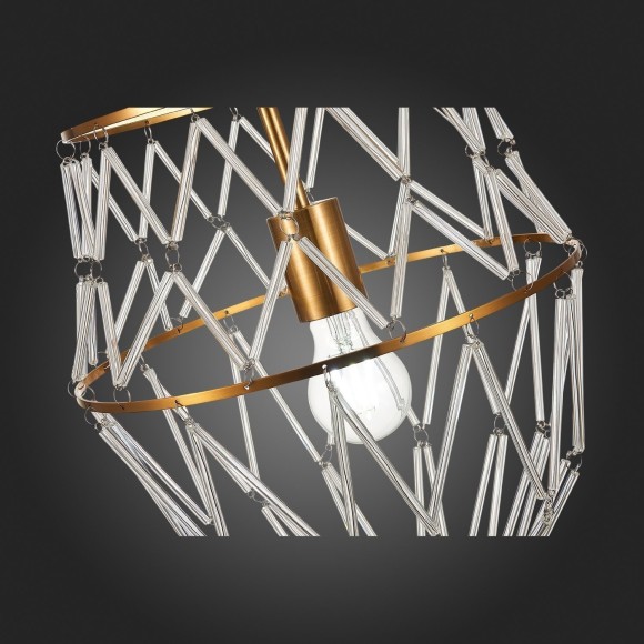 SL1016.213.01 Светильник подвесной ST-Luce Золотистый/Золотистый, Прозрачный E27 1*60W NARRIO SL1016.213.01 Светильник подвесной ST-Luce Золотистый/Золотистый, Прозрачный E27 1*60W NARRIO