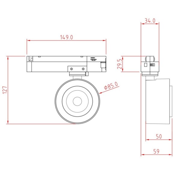 Трековый светильник Technical TR023-1-12W3K