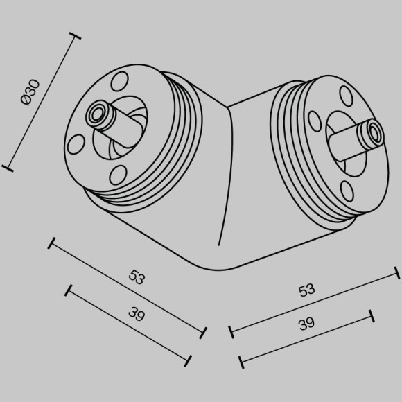 Угловой коннектор для системы Maytoni Shelf без ввода питания CA014CL-B