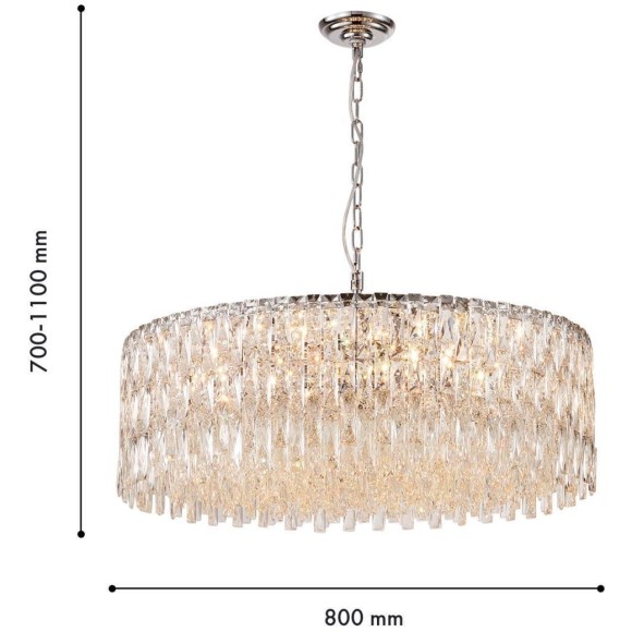 4723-18P, подвесная люстра, D800xH700/1100, 18xE14x40W, excluded