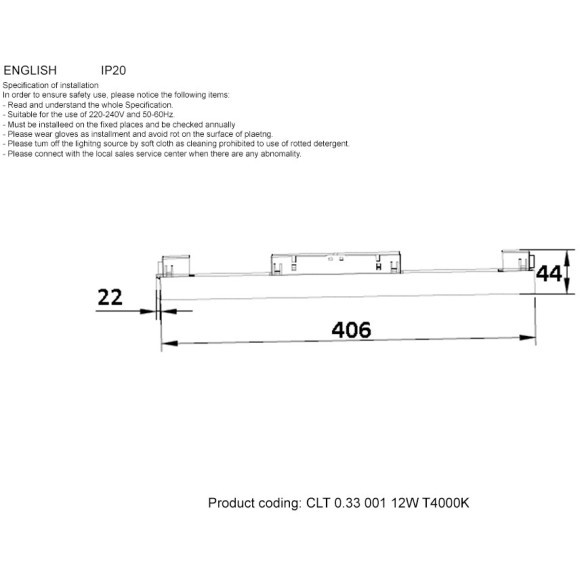 Светильник трековый магнитный CLT 0.33 001 12W WH T4000K 1409/344 Светильник трековый магнитный CLT 0.33 001 12W WH T4000K 1409/344