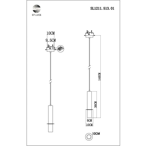 SL1211.513.01 Подвес ST-Luce Золотистый/Белый, Золотистый GU10 1*5W VARESE