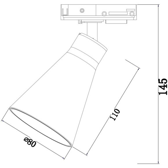 Однофазный двужильный трековый светильник Maytoni Unity TR022-1-GU10-B Virar под сменную лампу GU10
